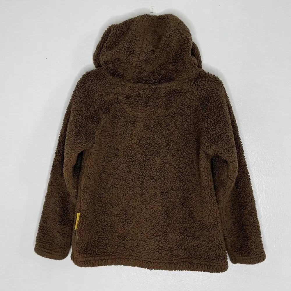 Gruffalo Jacket Boys 4-5 Brown Sherpa Fleece Hooded Pullover Monster Costume